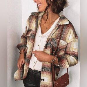 Plaid Flannel Shirt Jacket Size S